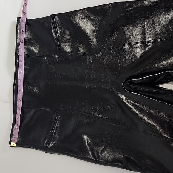 Spanx Women's Faux Patent Leather Black Leggings/ Check measure/ Label size was - Picture 4 of 9